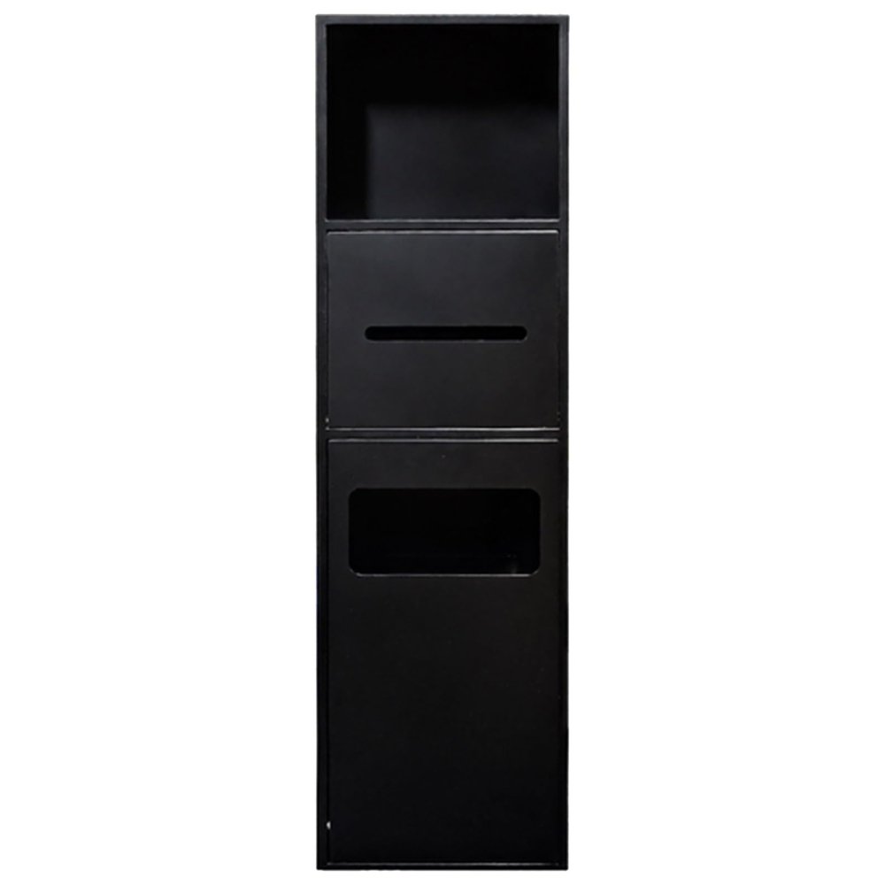 Stainless Steel Shower Niche, Embedded Wet Room Alcove, Waterproof Shampoo Toiletry Toilet Paper Shower Organiser, Home Living Room Kitchen Bathroom Shelves, Black-7.87x27.55x5.32in