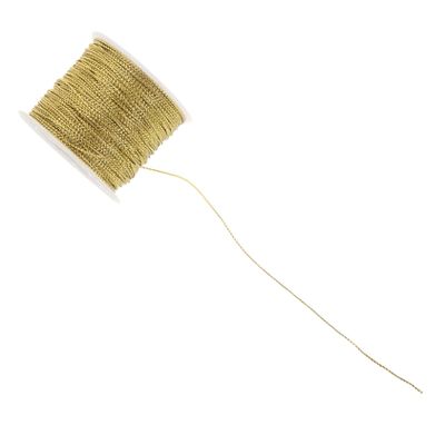 LIFKOME Thick Twine Rope 1 Roll Fabric Wired Ribbon Gold String for Wrapping Ornament Ribbon Hangers
