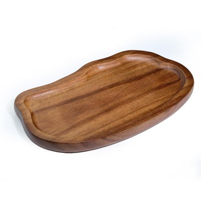 Caylielam Salt and Pepper Mill Wood Tray, Kitchen Pepper Grinder Rest Seasoning Bottle Holder for Counter, Dining Table Protector and Rustic Small Cloud Shaped Rectangle Serving Platter Home Decor