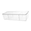 FOYTOKI Transparent Medium Storage Box with Dividers Versatile Cosmetic and Medicine Organizer for Desktop Use Detachable Design High Clarity Pet Material for Home and Travel view 1