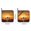 2 Pack Aircraft Plane at Sunset Pot Holder with Pocket for Kitchen Heat Resistant Potholder Multipurpose Hot Pads Machine Washable Oven Mitts Trivet for Baking Cooking 8 X 8 Inches view 4