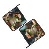 2 Pack Cute Frog in Hat Pot Holder with Pocket for Kitchen Heat Resistant Potholder Multipurpose Hot Pads Machine Washable Oven Mitts Trivet for Baking Cooking 8 X 8 Inches view 3