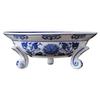 MTNBHH New Chinese Style Ceramic Fruit Bowl Hand-Painted Blue & White Decorative Basket for Kitchen, Living Room, Parties(8in) view 1
