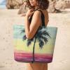 YKLBV Large Tote Bag Shopping Bag with Handles Tropical Palm Tree Foldable Washable Heavy Duty Waterproof view 3