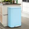 13 Gallon Step Trash Can - 50L Heavy-Duty Stainless Steel Kitchen Garbage Bin with Lid, Odor-Proof Removable Inner Bucket, Quiet Pedal Design, Modern Metal Wastebasket for Home, Office, Bathroom,Blue view 1
