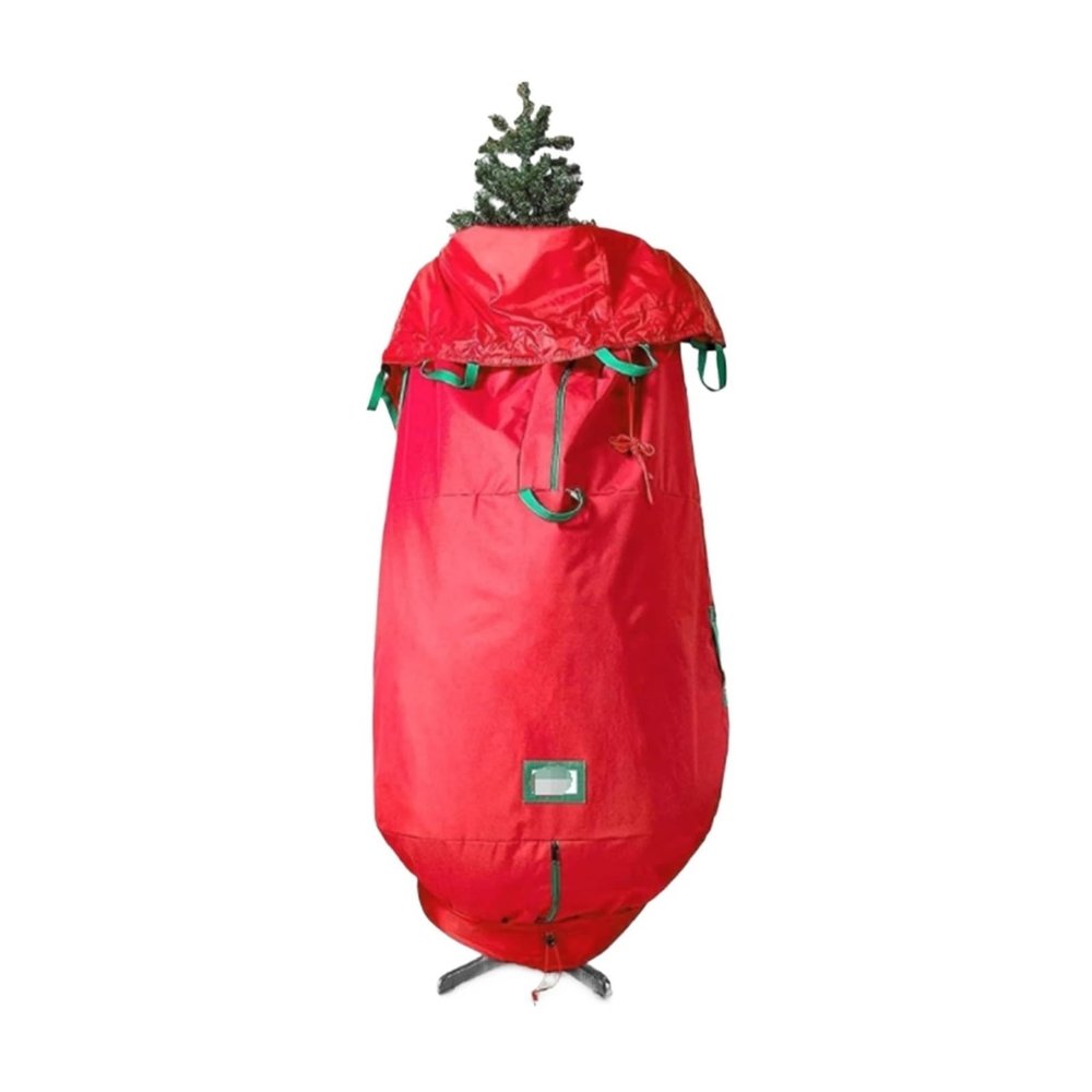Artificial Christmas Tree Storage Bag Upright Tree Storage Bag Oxford Fabric With Zipper Adjustable Cord And Card Slots Tree Cover