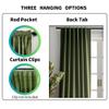 Aljctns Olive Green Velvet Curtains 90 inches Long Luxury 80% Blackout Curtains for Bedroom Living Room,Thermal Insulated Super Soft Window Drapes Rod Pocket & Back Tab, 52" W x 90" L, 2 Panels view 2