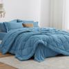 Love's cabin Full Comforter Set Misty Blue, 7 Pieces Full Bed in a Bag, All Season Bedding Sets with 1 Comforter, 1 Flat Sheet, 1 Fitted Sheet, 2 Pillowcase and 2 Pillow Sham view 1