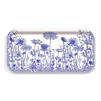 Caskata Summer Blues Small Rectangular Birchwood Tray | Birchwood and Wipeable Melamine | Perfect for Home, Entertaining, Gifts | Multicolor, 11W X 5L