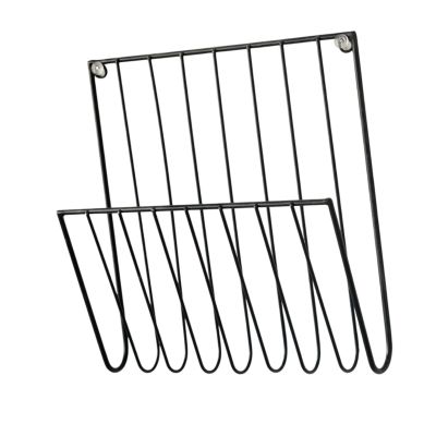 Bothyi Wall Mount File Holder Magazine Rack Iron Versatile Decorative Newspaper Holder Mail Organizer for Papers Documents Brochures, Black