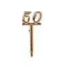 24 Almond Plastic Candy Holders with 24 pcs of "50" Decorative Picks view 1