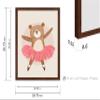 Poster Master Ballerina Bear Print - Cute Nursery Poster - Whimsical Bear Art - Pastel Color Wall Design - Chic Girl's Room Art - Boho Kid's Room or Nursery Decor - 16x20 Brown Framed view 3