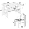 5-Piece Square Dining Table Set with Two 11.8'' Drop Leaves, Extendable Solid Wood Kitchen Table Set with Storage Shelf and 4 Upholstered Chairs for Kitchen Dining Room (Brown + Rubber Wood + Foam) view 2