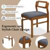5-Piece Square Dining Table Set with Two 11.8'' Drop Leaves, Extendable Solid Wood Kitchen Table Set with Storage Shelf and 4 Upholstered Chairs for Kitchen Dining Room (Brown + Rubber Wood + Foam) view 3