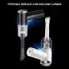 GLOGLOW 3 in 1 Handheld Vacuum Cleaner, 6000Pa Strong Suction LED Light Wide Mouth Brush Nozzle Flat Nozzle Portable Cordless Vacuum for Car Home Office Pet Hair (Black) view 2
