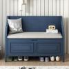Anwick Shoe Storage Bench with Padded Seat Cushion, Entryway Bench with Flip Top Storage Space, Shoe Cabinet Bench for Entryway, Hallway, Living Room (Navy Blue) view 1