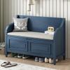 Anwick Shoe Storage Bench with Padded Seat Cushion, Entryway Bench with Flip Top Storage Space, Shoe Cabinet Bench for Entryway, Hallway, Living Room (Navy Blue) view 3