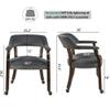 4-Set Dining Chairs with Casters and Arms, Rolling Dining Chairs with 360 Swivel Wheels, Boss Caption's Chair, Wood Desk Chair with Wheels, Easy Assembly for Dining Room, Home Funiture Grey view 2
