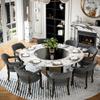 4-Set Dining Chairs with Casters and Arms, Rolling Dining Chairs with 360 Swivel Wheels, Boss Caption's Chair, Wood Desk Chair with Wheels, Easy Assembly for Dining Room, Home Funiture Grey view 4