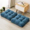 1 MIDDLE ONE Floor Pillow Set of 2, Memory Foam Floor Cushions for Adults, Large Meditation Pillow for Sitting, 22 x 22 Inches (Square | Navy) view 1