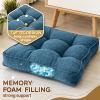 1 MIDDLE ONE Floor Pillow Set of 2, Memory Foam Floor Cushions for Adults, Large Meditation Pillow for Sitting, 22 x 22 Inches (Square | Navy) view 2