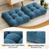 1 MIDDLE ONE Floor Pillow Set of 2, Memory Foam Floor Cushions for Adults, Large Meditation Pillow for Sitting, 22 x 22 Inches (Square | Navy) view 3