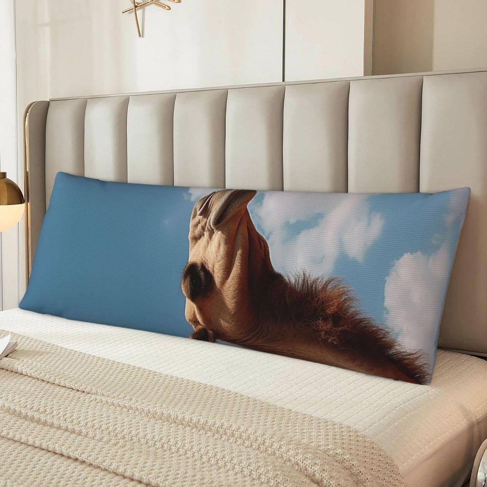 Camel Looking up at The Sky Body Pillowcase 20x54 Inches Ultra Soft Microfiber Pillowcases Breathable Long Pillow Case Cooling Full Body Pillow Cover for Adults