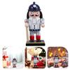 LUOZZY Baseball Player Nutcracker Soldier Wooden Desktop Ornament for Sports Theme Party Supplies Birthday Celebrations Home Decor and Gifts for Lovers - White view 3