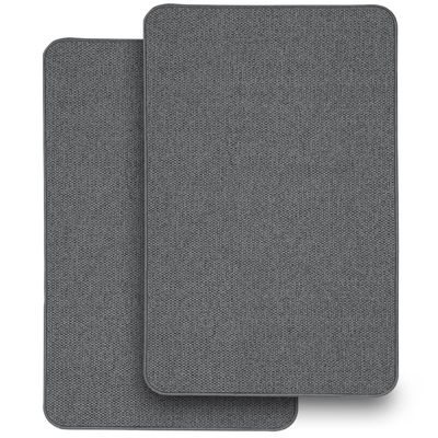 2 Pack Bathroom Rugs 17x27Inch, Thin Bath Mat with Rubber Backing Non-Slip, Absorbent,Quick Dry Machine Washable, Home Decor Accessories Cozy Cloth Bathroom Mat fit Under Door/Sink/Tub/Shower-DarkGrey