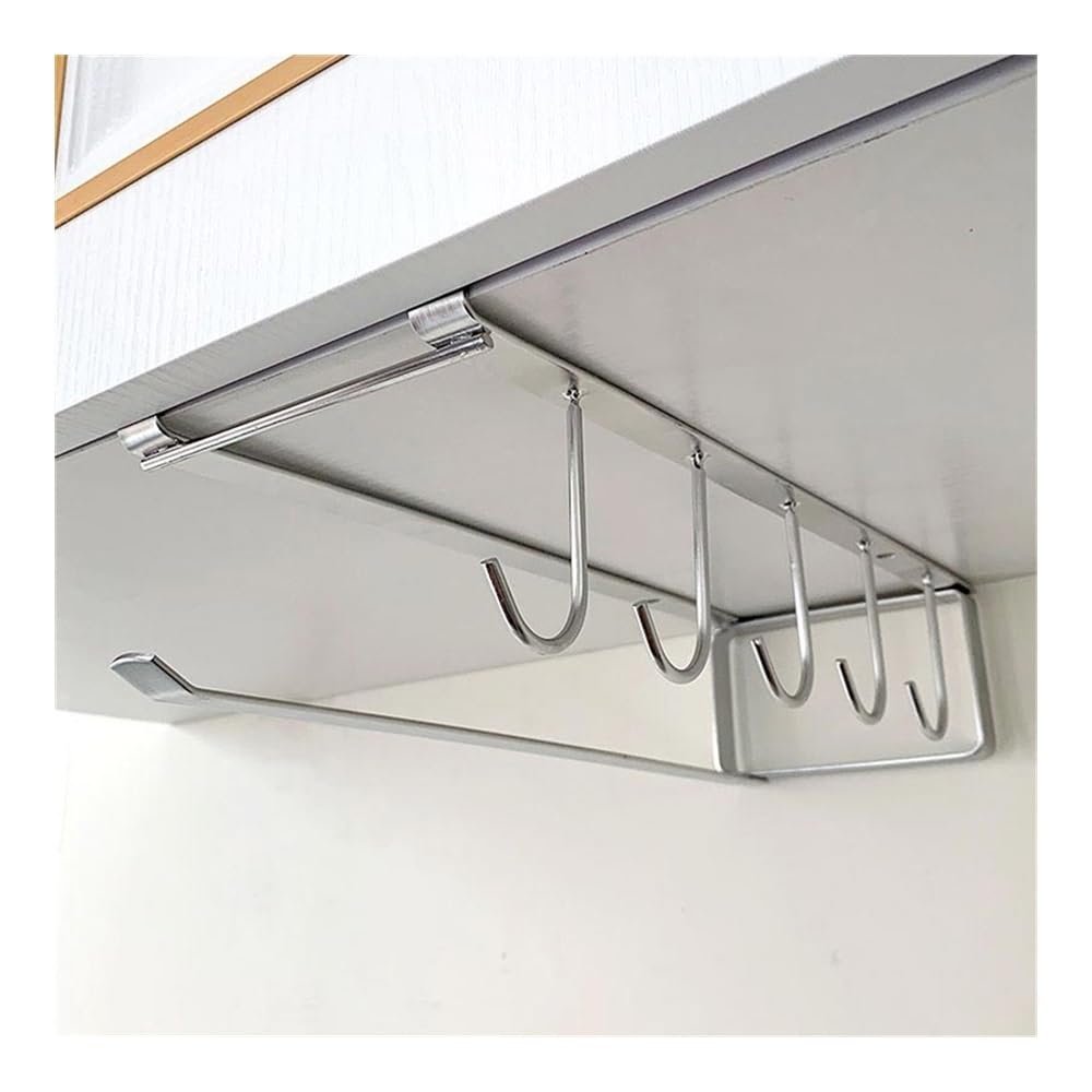 cfycfy987 Kitchen Roll Holder Kitchen Roll Holder Stainless Steel Paper Towel Holder Under Cabinet Shelf for Kitchen Bathroom Kitchen roll Rack(Silver)