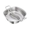 CQJRGF Chinese Hot Pot Divided Hot Pot Pan Kitchen Supply Thickened Shabu Shabu Divider Hot Pot Double Flavor Hotpot for Restaurant with lid(Without lid) view 1