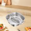 CQJRGF Chinese Hot Pot Divided Hot Pot Pan Kitchen Supply Thickened Shabu Shabu Divider Hot Pot Double Flavor Hotpot for Restaurant with lid(Without lid) view 3