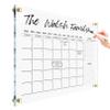 Minimalist Horizontal Clear Calendar for Office and Home Wall - 2026 Dry Erase Two Month Family Planner w Marker and Black Hardware (Gold Standoff, 40"x28" (XLarge)) view 1