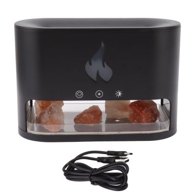 YUEYASHUX Flame Air Diffuser Humidifier 7 Colors Crystal Salt Stone Aromatherapy for Home Office Gift