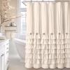 NDDYCU Ruffle Farmhouse Shower Curtain, Cream Vintage Shower Curtains for Bathroom Fabric Cute Rustic Cloth, 72" W X 78" L Inch view 1