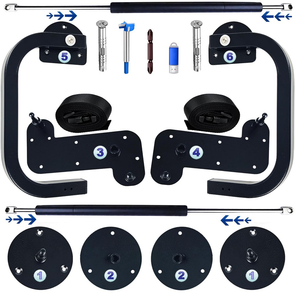 FleiSleep Create A Luxurious Bed Murphy Bed Hardware Kit, Hover in Mid Air Hydraulic Rod Gas Spring System (Horizontal, Twin/Twin XL/Narrow Twin)