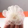 10Pcs Beige Series Styles Artificial Chiffon Fabric Flowers, Cream Pearl Embellished (10Pcs #31) view 1