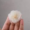 10Pcs Beige Series Styles Artificial Chiffon Fabric Flowers, Cream Pearl Embellished (10Pcs #31) view 2