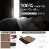 100% Blackout Curtains 84 Inch Length 2 Panels Set Farmhouse Style for Bedroom Windows/Living Room Thermal Insulated Neutral Boho Drapes Linen Blend Chocolate RustBrown 7ft Long Hook Belt Pleated view 2