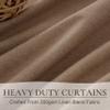 100% Blackout Curtains 84 Inch Length 2 Panels Set Farmhouse Style for Bedroom Windows/Living Room Thermal Insulated Neutral Boho Drapes Linen Blend Chocolate RustBrown 7ft Long Hook Belt Pleated view 3