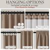 100% Blackout Curtains 84 Inch Length 2 Panels Set Farmhouse Style for Bedroom Windows/Living Room Thermal Insulated Neutral Boho Drapes Linen Blend Chocolate RustBrown 7ft Long Hook Belt Pleated view 4