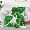 50 x 60 in Blanket for Couch Sofa Bed, Decorative Plant Leaves Monstera Blankets, Fuzzy Soft Cozy Warm Plant Palm Leaves Beding, Lightweight Flannel Bed Blanket for All Seasons view 3
