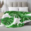 50 x 60 in Blanket for Couch Sofa Bed, Decorative Plant Leaves Monstera Blankets, Fuzzy Soft Cozy Warm Plant Palm Leaves Beding, Lightweight Flannel Bed Blanket for All Seasons view 4