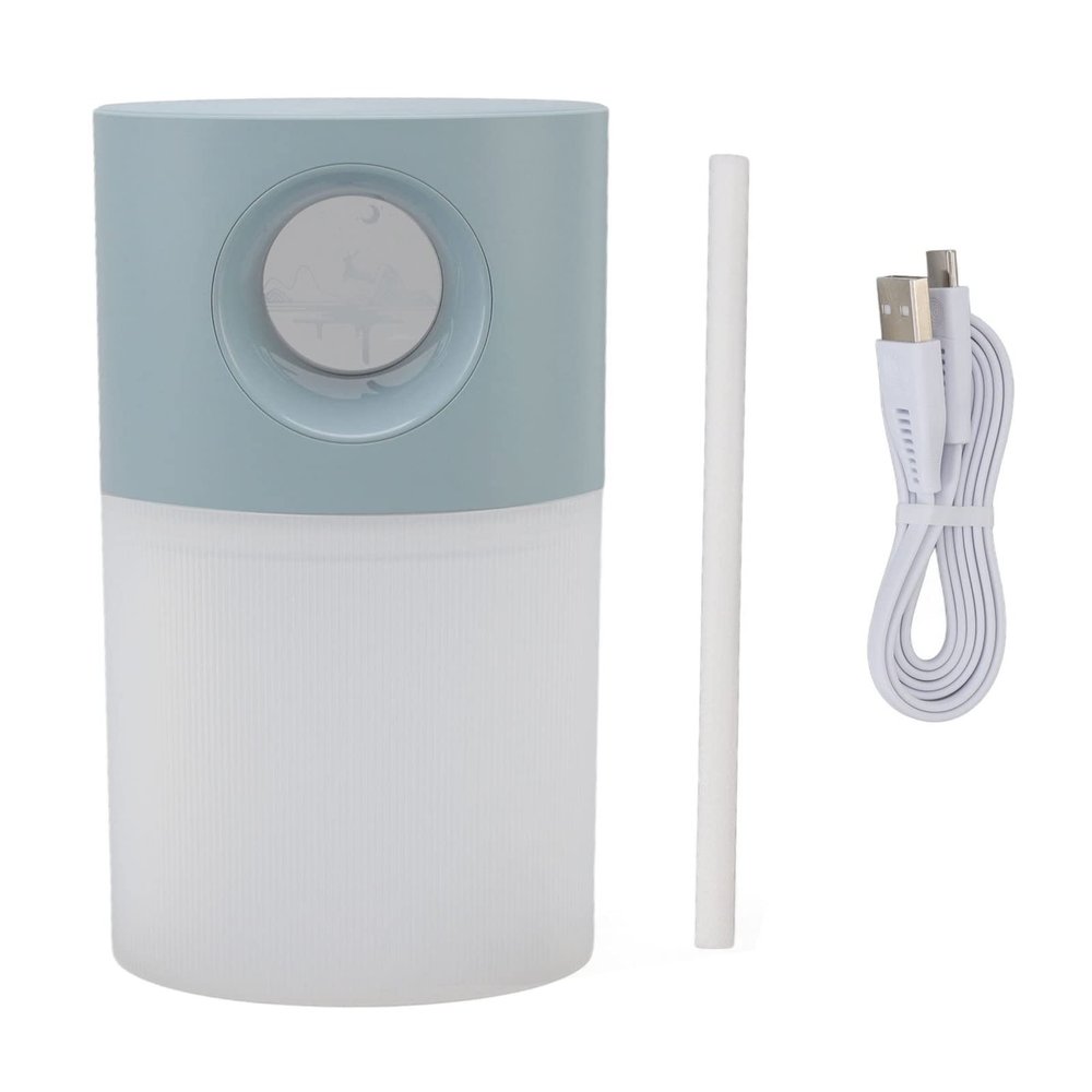 YUEYASHUX Mini Humidifier Quiet USB Rechargeable Portable Desktop Humidifier for Home Office 350ml (Blue)