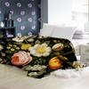 Floral King Fleece Blanket - Super Soft Plush Flannel Throw for Bed, Couch & Sofa, Retro Garden Design, Blossom Botanical Decor & Gift Blanket 108"x90" view 3