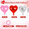 6 Pcs 32 Inch Red Pink Silver Heart Balloons, Giant Heart Shape Foil Balloons Love Balloon Valentine Balloon for Birthday Party Wedding Engagement Party Baby Shower Valentine Day Decorations view 2