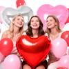 6 Pcs 32 Inch Red Pink Silver Heart Balloons, Giant Heart Shape Foil Balloons Love Balloon Valentine Balloon for Birthday Party Wedding Engagement Party Baby Shower Valentine Day Decorations view 3