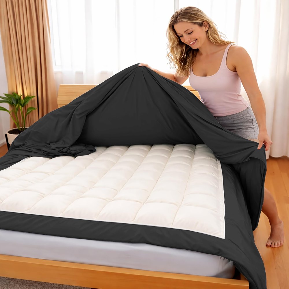 AYANSHI BEDDING 3 Side Zipper Duvet Cover Set King Size Black - Soft Microfiber Duvet Cover Set with 3 Sided Zipper Closure, King Size Duvet Cover (90"x104") & 2 Pillow Cases(20"x36"), NO Comforter