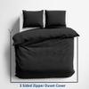 AYANSHI BEDDING 3 Side Zipper Duvet Cover Set King Size Black - Soft Microfiber Duvet Cover Set with 3 Sided Zipper Closure, King Size Duvet Cover (90"x104") & 2 Pillow Cases(20"x36"), NO Comforter view 2