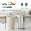 Homienly Plastic Cups Alternative 12oz - Wheat Straw Cups Set of 6 Reusable & Unbreakable Drinking Glasses Dishwasher & Microwave Safe Cups for Everyday Use-Beige view 2